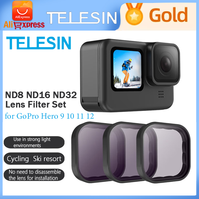 TELESIN GP9 ND8 ND16 ND32 CPL  - đánh giá và giá Gopro Action Camera Hero 12 Black